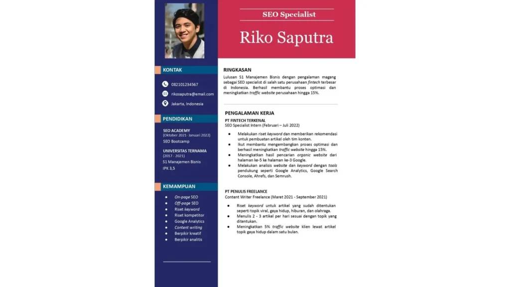 10 Contoh CV Lamaran Kerja Simple, Menarik, dan ATS-Friendly