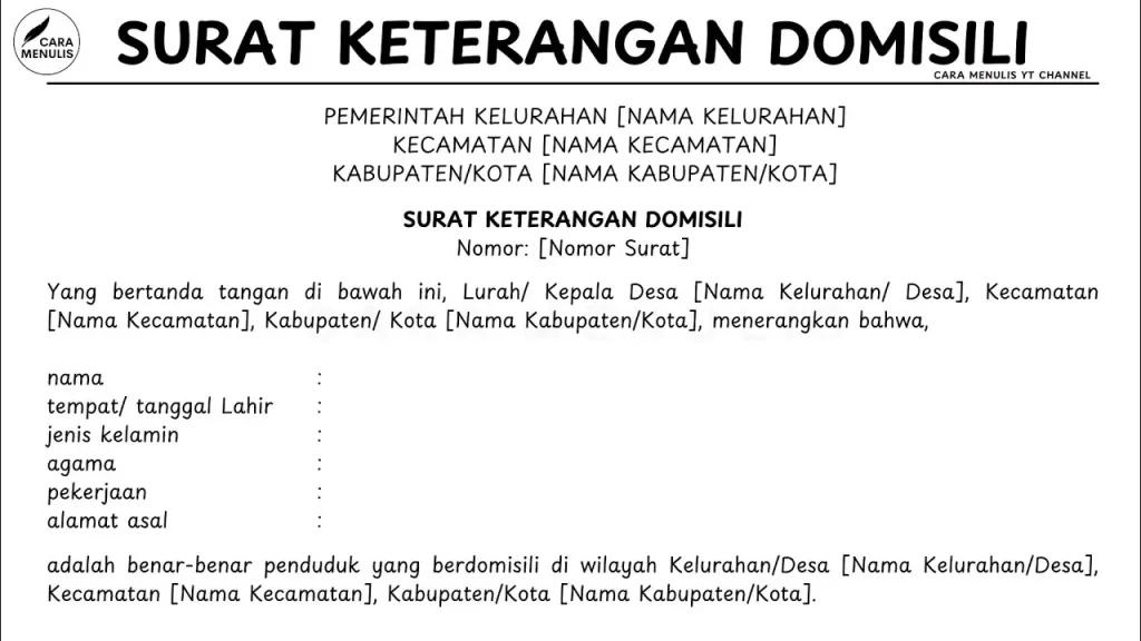 7 Contoh Surat Keterangan Domisili: Format dan Cara Membuatnya